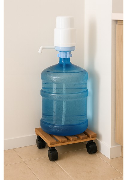 Ahşap Damacana Altlığı Tekerlekli indirimleri