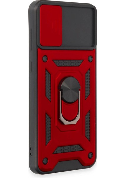 Samsung Galaxy A04E Kılıf Pars Lens Yüzüklü Silikon - Kırmızı fiyatları