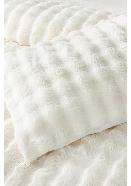 Tomris Tavşan Tüyü Çift Kişilik Yatak Örtüsü 220X240 cm Krem modelleri