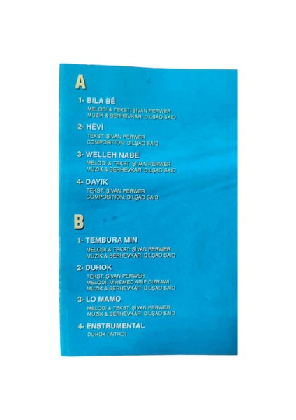 Şivan Perwer – Hêviya Te – Koleksiyon Ürünü – Kaset- 1999 modelleri