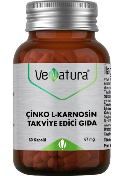 Venatura Çinko L-Karnosin 60 Kapsül