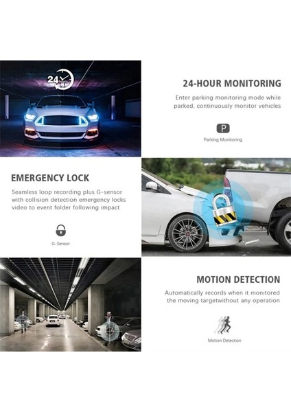 Araç Kamerası 3 Lens Video Hd 1080P 4 Inch Screen Hd Video Drv3