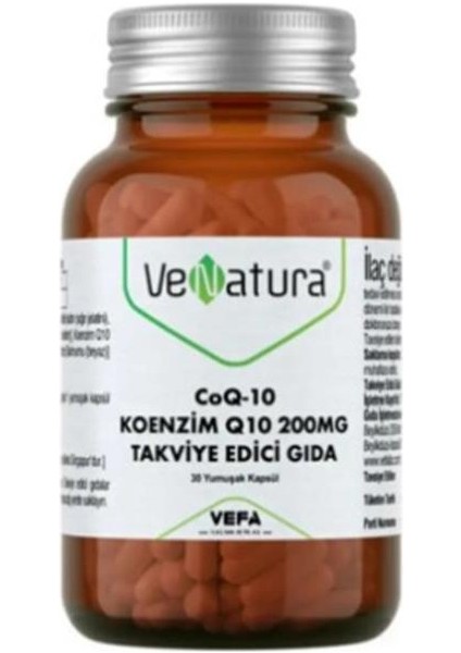 Venatura Coq-10 Koenzim Q10 200 Mg Takviye Edici Gıda 30 Kapsül