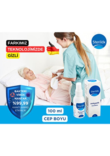 Antiseptik Dezenfektan Sprey 100 ml Alkolsüz Yara Temizleme ve Bakım İçin