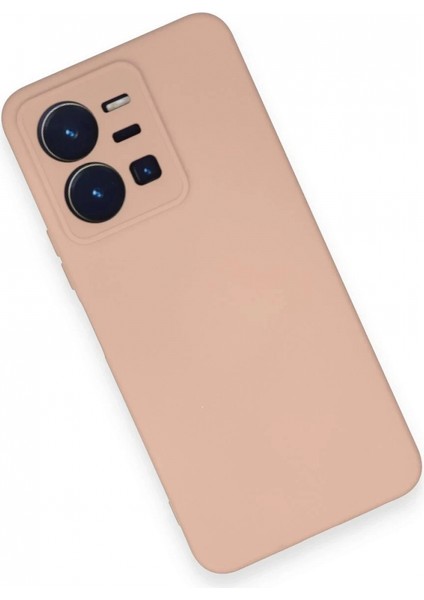 Vivo Y35 Kılıf Nano Içi Kadife Silikon - Pudra modelleri