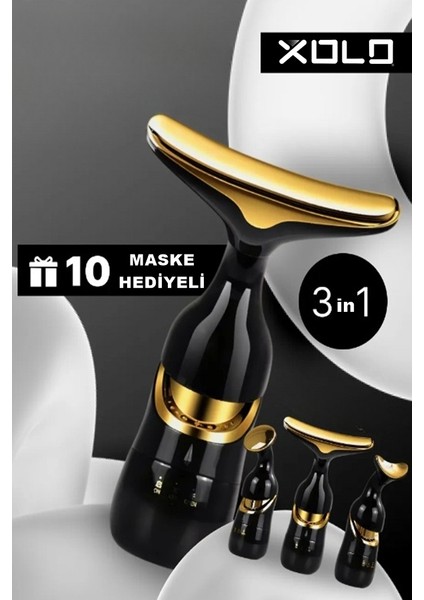 Yüz Serum Gözaltı Gıdı Yanak Kırışıklık Masaj Cihazı 10 Maske Hediyeli