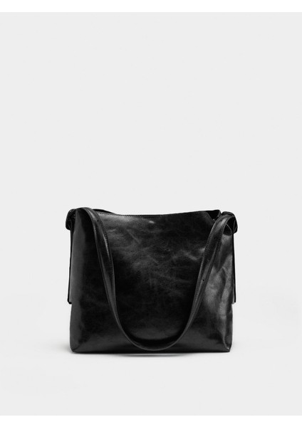 Doku Efektli Omuz Çantası