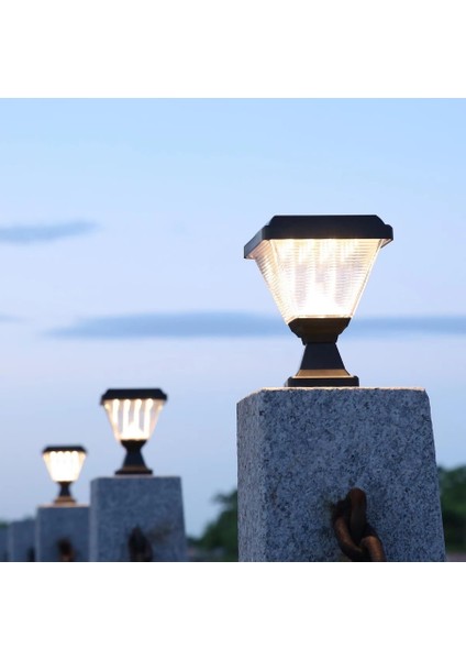 CT-7315 Solar Bahçe Set Üstü Armatür Aydınlatma Lamba Işık Beyaz 6500K 30W Dış Mekan Açık Alan Güneş Enerjili