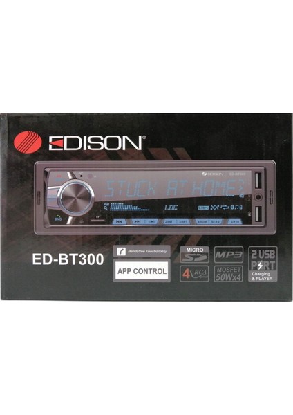 ED-BT300 Oto Teyp Mp3 Çalar/fm Radyo/usb/aux/sd/bt/2 Amfi ÇIKIŞLI/4*50W/APP Kontrol/kumanda fiyatları