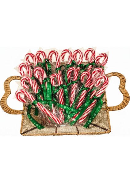 Yılbaşı Baston Şeker 20 Adet Kırmızı Beyaz Hediyelik Paketli