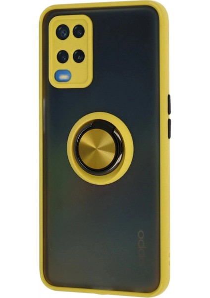 Oppo A54 4g Kılıf Montreal Yüzüklü Silikon Kapak - Sarı fiyatları