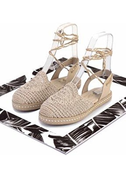 Kadın Espadril Vizon Renkli Tekstil Malzemeden Düz Tabanlı Şık Ayakkabı fiyatları