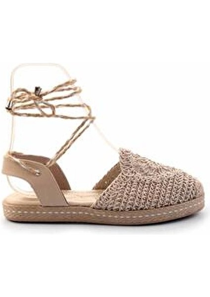 Kadın Espadril Vizon Renkli Tekstil Malzemeden Düz Tabanlı Şık Ayakkabı modelleri