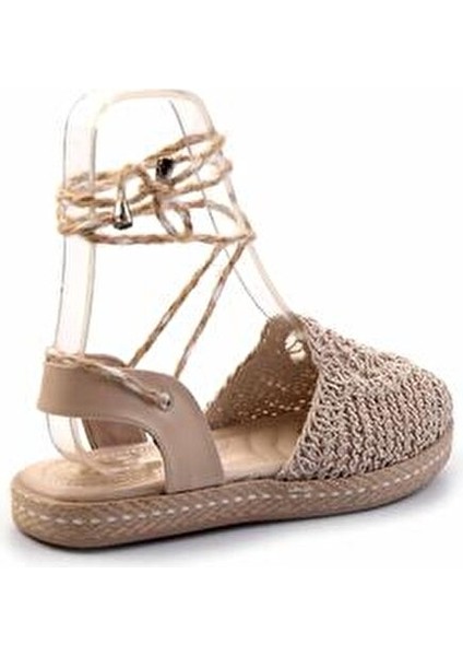 Kadın Espadril Vizon Renkli Tekstil Malzemeden Düz Tabanlı Şık Ayakkabı fırsatları