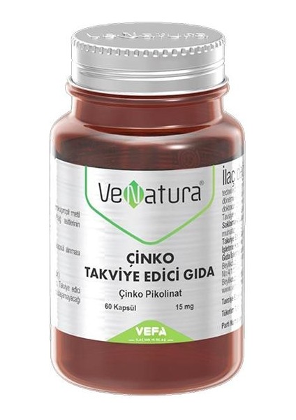 Venatura Çinko Takviye Edici Gıda 60 Kapsül
