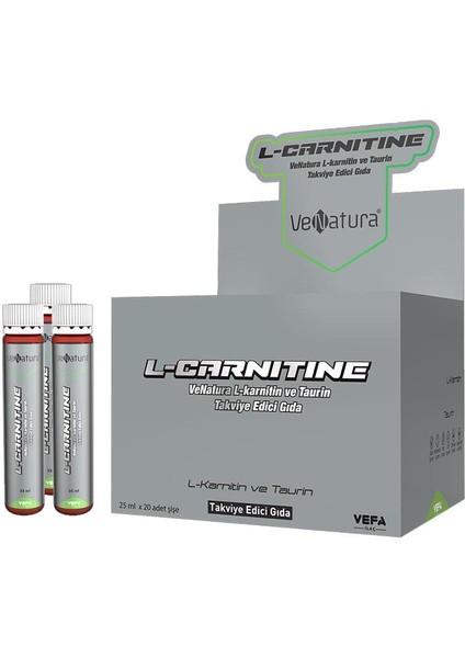 Venatura L-Karnitin ve Taurin Takviye Edici Gıda 25 ml x 20 Adet Şişe
