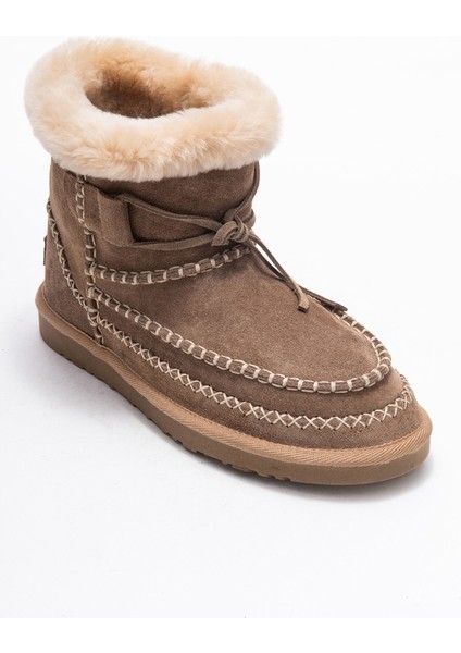 Jorel Kum Süet Hakiki Deri Dikişli Kürklü Kadın Bot modelleri