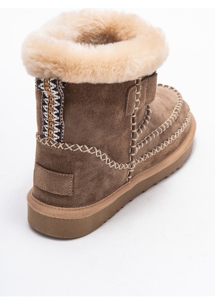 Jorel Kum Süet Hakiki Deri Dikişli Kürklü Kadın Bot indirimleri