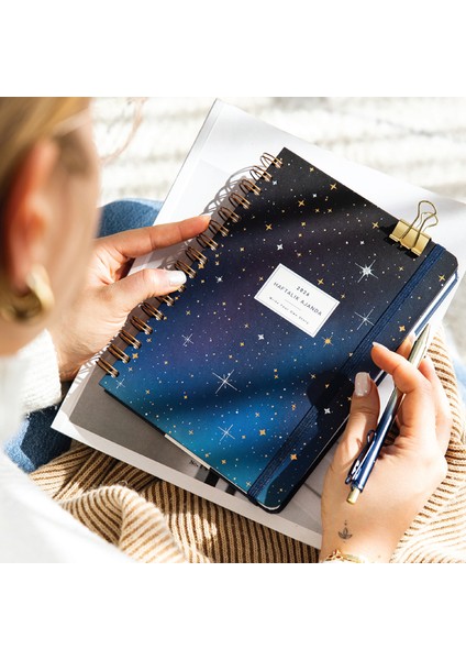 2026 A5 Spiralli Haftalık Ajanda 12 Aylık - Galaksi