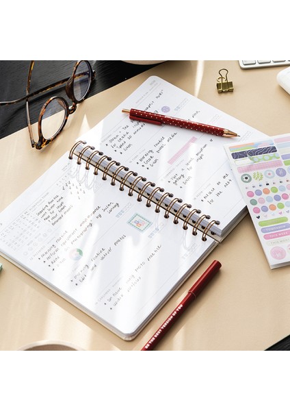 2026 A5 Spiralli Haftalık Ajanda 12 Aylık - Galaksi modelleri