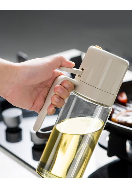 2'si 1 Arada Cam Yağdanlık - Püskürtmeli Yağ Spreyi ve Döküm Uçlu Zeytinyağı Şişesi fırsatları