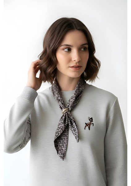 Kadın Fular Detaylı Tokalı Oversize Sweatshirt modelleri