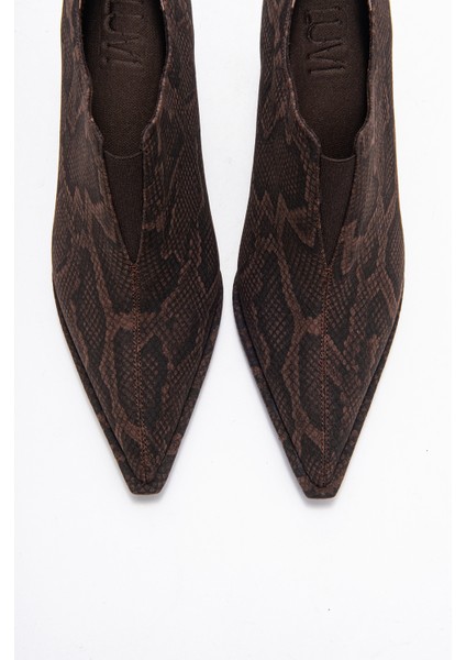 Alya Kahverengi Desenli Lastikli Kadın Bilekte Topuklu Ayakkabı fiyatları