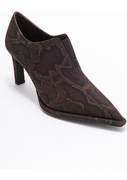 Alya Kahverengi Desenli Lastikli Kadın Bilekte Topuklu Ayakkabı modelleri