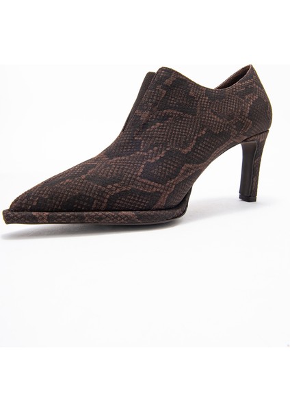 Alya Kahverengi Desenli Lastikli Kadın Bilekte Topuklu Ayakkabı fırsatları