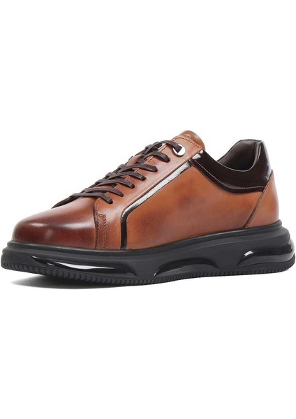 Erkek Taba Bağcıklı Kalın Tabanlı Deri Sneaker fiyatları
