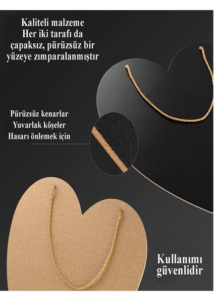 Boyanabilir Çift Taraflı Kalp Mdf 2 Li ve 12 Renk Akrilik Boya 1 Paket Kalp Tabela Kapı Duvar Yazı Süsleme Dekoratif modelleri