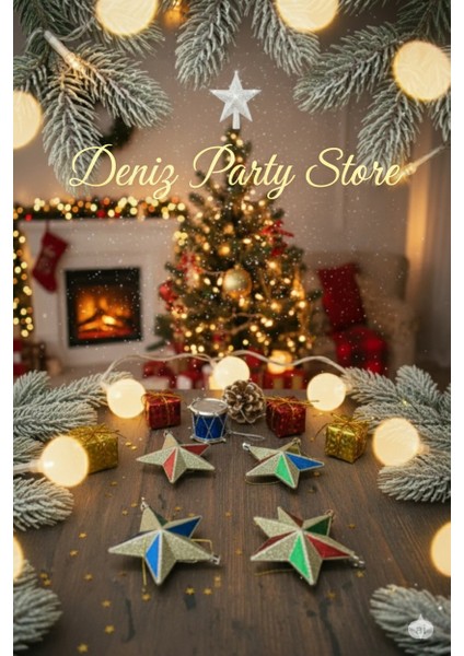 Yılbaşı Beyaz Tepelik 4 Lü Yıldız Kozalaklı Karışık 3 Lü Set Çam Ağacı Süsü fiyatları