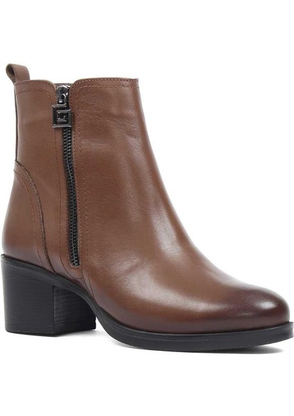 Kadın Ceviz Çift Fermuarlı Deri Bot fırsatları