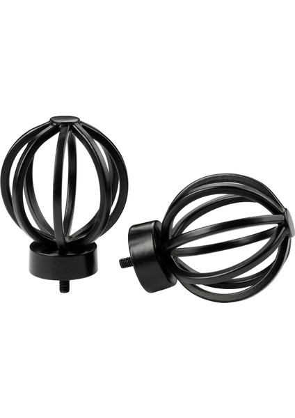 Perde Çubuğu Topuzu, Siyah, 60 Mm, 2 Adet