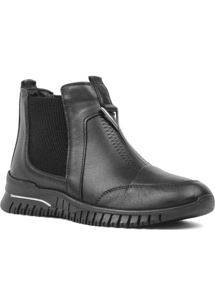 Kadın Siyah Kalın Tabanlı Deri Chelsea Bot fiyatları