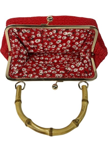 7172 El Örgüsü Makrome Ip Ahşap Saplı Abiye El Çantası / 29 cm x 22 cm indirimleri