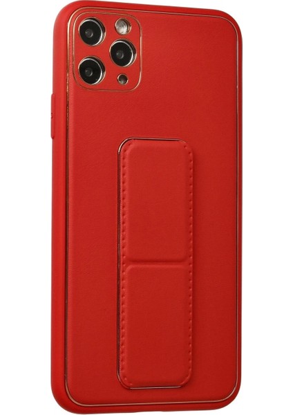 iPhone 11 Pro Max Kılıf Coco Deri Standlı Kapak - Kırmızı fiyatları