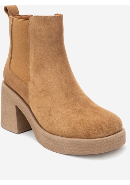 Lysa Taba Süet Lastikli Hakiki Deri Kadın Platform Topuklu Bot modelleri