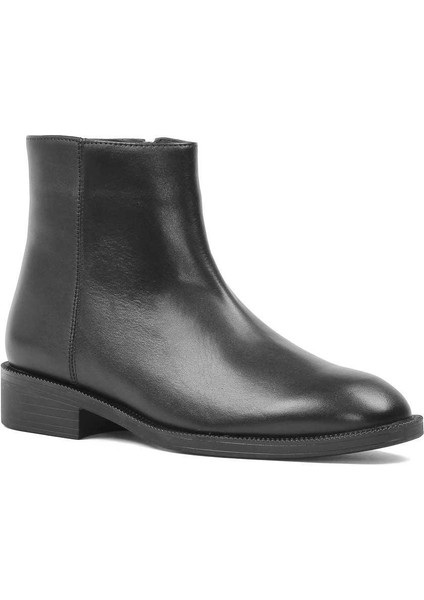 Kadın Siyah Fermuarlı Kalın Topuklu Deri Bot fırsatları