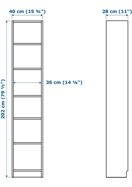 Kitaplık, Beyaz, 40X28X202 cm fırsatları