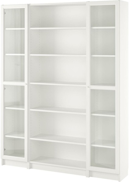 Cam Kapaklı Kitaplık, Beyaz, 160X202 Cm, 2 Kapaklı