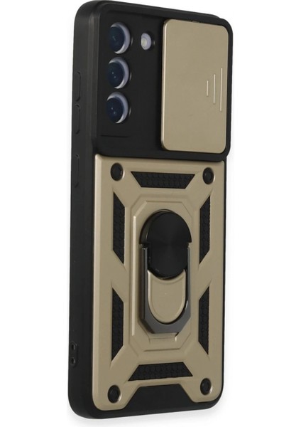 Samsung Galaxy S21 Fe Kılıf Pars Lens Yüzüklü Silikon - Gold fiyatları