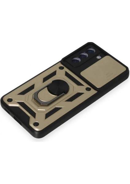 Samsung Galaxy S21 Fe Kılıf Pars Lens Yüzüklü Silikon - Gold indirimleri