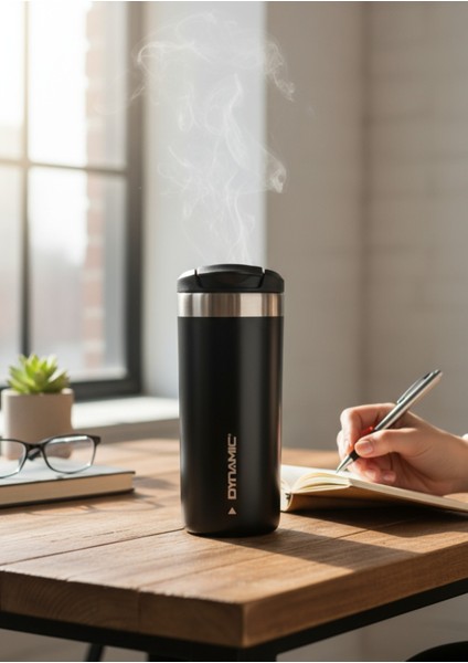 Paslanmaz Çelik Termos Siyah/krem 350ML