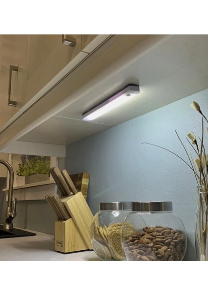 Beyaz Cob LED Mutfak-Dolap Içi Aydınlatma 19CM Mıknatıslı Kolay Sabitlenebilir 3xaaa Pil ile Çalışır indirimleri