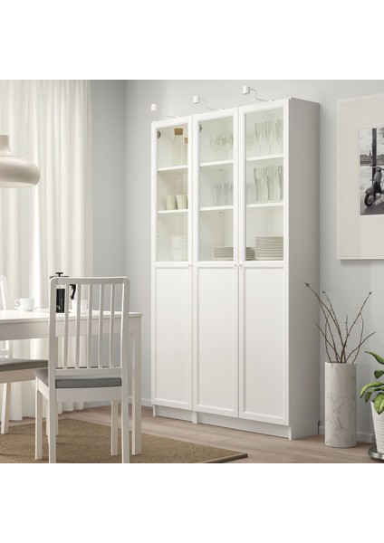 Cam/panel Kapaklı Kitaplık, Beyaz, 120X30X202 cm fiyatları