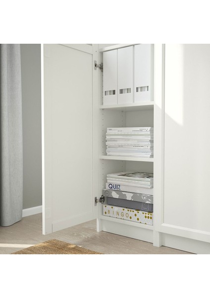 Cam/panel Kapaklı Kitaplık, Beyaz, 120X30X202 cm modelleri