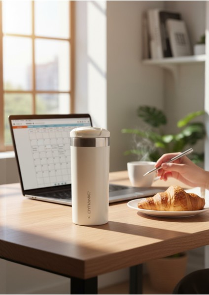 Paslanmaz Çelik Termos Siyah/krem 350ML