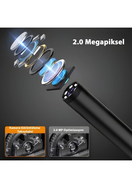 Endoskop Kamera Çift Lens Yılan Kamera 1080P Ekranlı 10MT fırsatları