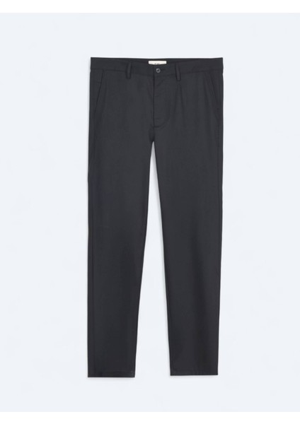 Siyah Düz Dokuma Regular Fit Casual Pantolon